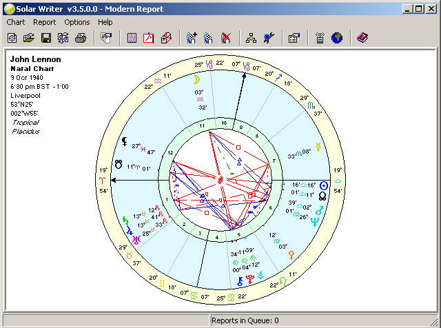 Solar Writer Main Window with selected chart displayed